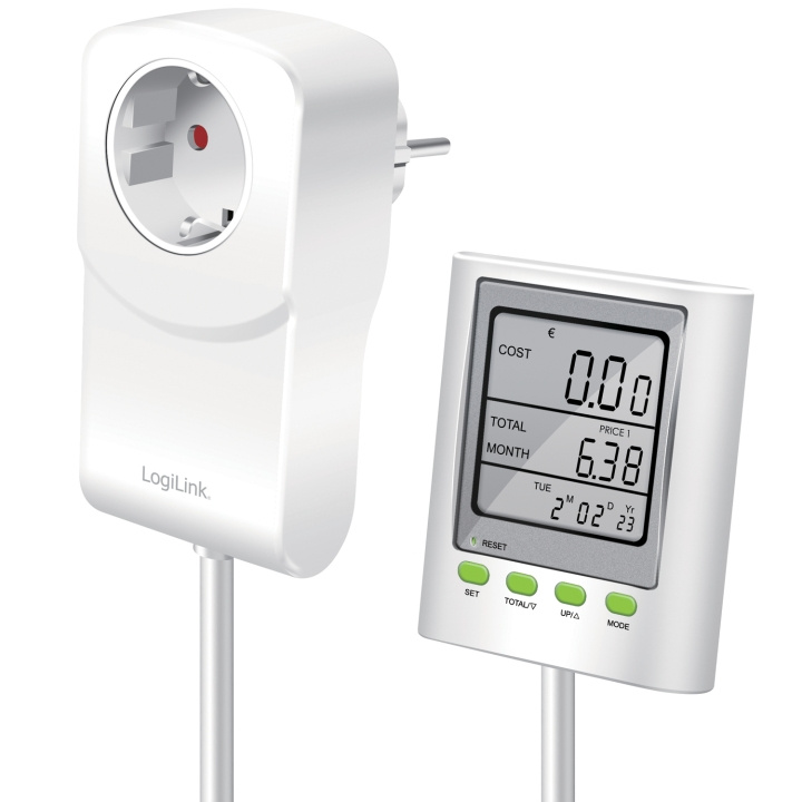 LogiLink Energimåler med kostnadsberegning Eksternt display i gruppen HJEM, HUS OG HAGE / Smarthus / Energimåler hos TP E-commerce Nordic AB (C25375)