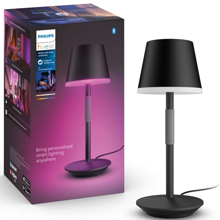 Philips Hue Go bærbar bordlampe svart/mørkgrå i gruppen Elektronikk / Lys / Bordlamper hos TP E-commerce Nordic AB (C25376)