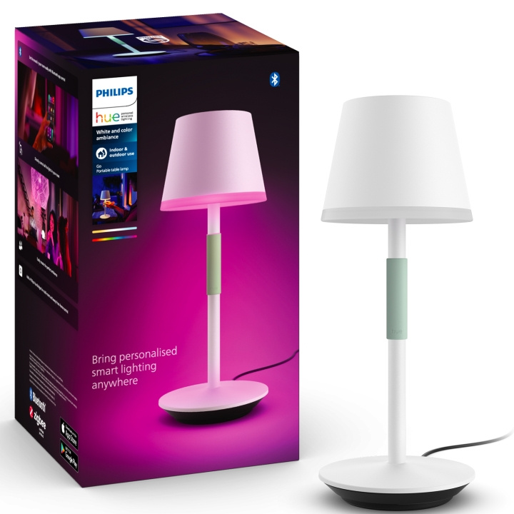 Philips Hue Go bærbar bordlampe hvit/salviegrønn i gruppen HJEM, HUS OG HAGE / Smarthus / Smart belysning hos TP E-commerce Nordic AB (C25377)