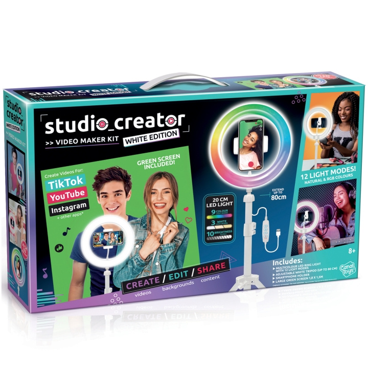 LETS GLOW Studio Creator White Video Maker Kit i gruppen Elektronikk / Foto og video / Fotograferingsutstyr / Ring light hos TP E-commerce Nordic AB (C25464)