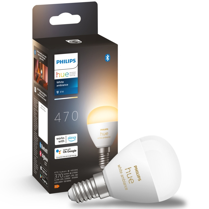 Philips Hue White Ambiance E14 Sphere 470 lm 1-pk i gruppen Elektronikk / Lys / LED-lys hos TP E-commerce Nordic AB (C25632)