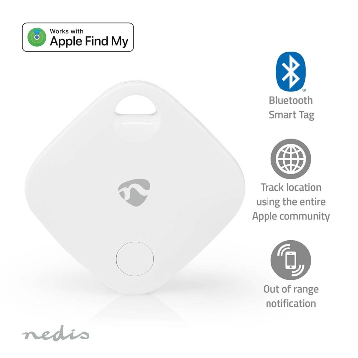 Nedis Nøkkelfinner | Kompatibel med: Apple Find My App | Batteri drevet | 1x CR2032 | batterier følger med | Bluetooth® verson: 5.1 | batteritid opp til: 1 år | Hvit | 1 stk i gruppen SPORT, FRITID & HOBBY / Morsomme produkter / Smarte produkter hos TP E-commerce Nordic AB (C25731)