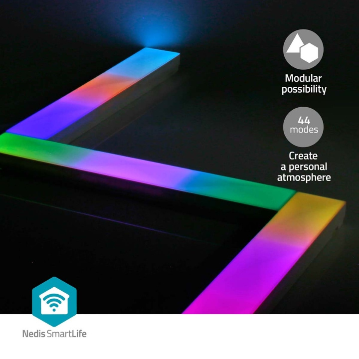 Nedis SmartLife Dekorative Lys | Veggbar | Wi-Fi | RGBIC / Varm Hvit | Android™ i gruppen HJEM, HUS OG HAGE / Smarthus / Smart belysning hos TP E-commerce Nordic AB (C25732)