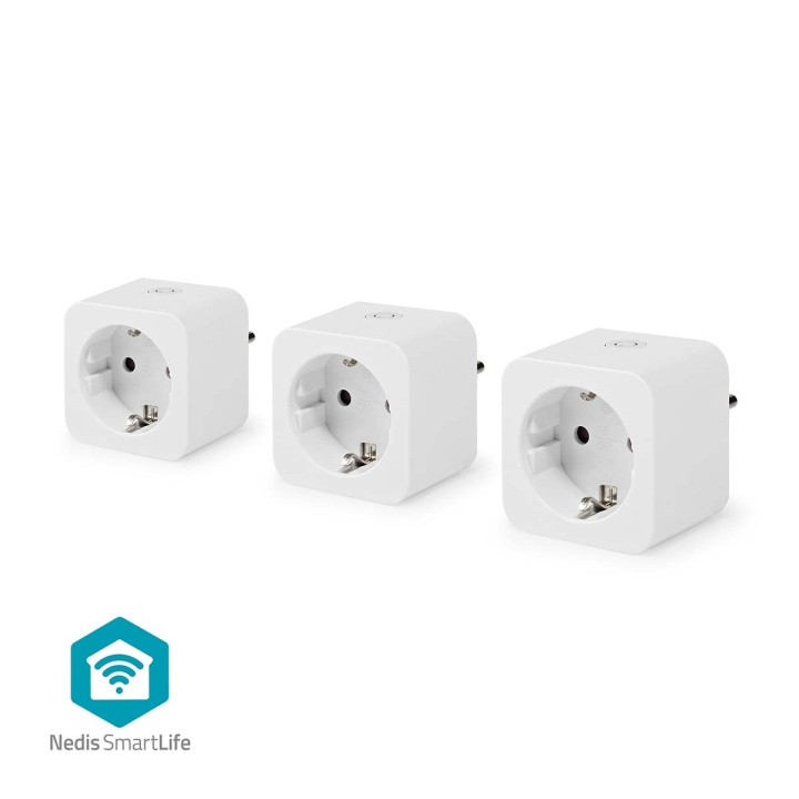 Nedis SmartLife Smart Plug | Wi-Fi | Efektmåler | 3680 W | Type F (CEE 7/7) | 0 - 55 °C | Android™ / IOS | Hvit | 3 stk i gruppen HJEM, HUS OG HAGE / Smarthus / Smart plugs hos TP E-commerce Nordic AB (C25735)