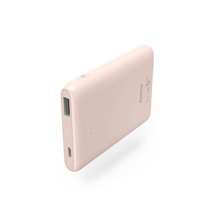 Hama Powerbank Slim 5000mAh Light Pink i gruppen SMARTTELEFON & NETTBRETT / Ladere og Kabler / Powerbanks hos TP E-commerce Nordic AB (C25743)