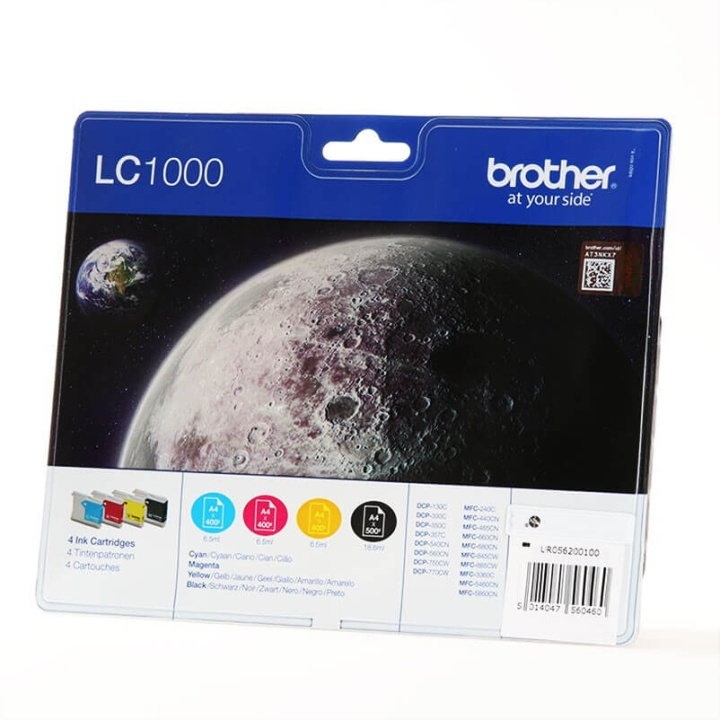 BROTHER Ink LC1000VALBPDR LC-1000 Multipack i gruppen Datautstyr / Skrivere og tilbehør / Blekk og toner / Blekkpatroner / Brother hos TP E-commerce Nordic AB (C26005)