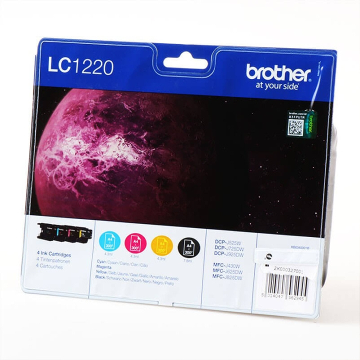 Brother Blekk Multipak LC1220VALBPDR LC-1220 Svart Cyan Magenta Gul i gruppen Datautstyr / Skrivere og tilbehør / Blekk og toner / Blekkpatroner / Brother hos TP E-commerce Nordic AB (C26027)