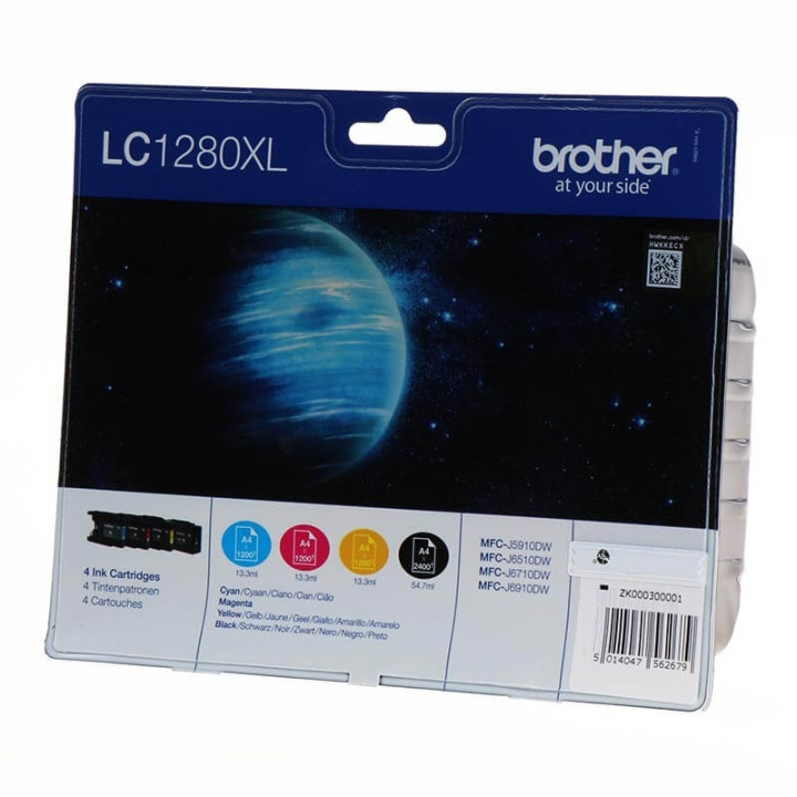 Brother Blekk Multipak LC1280XLVALBPDR LC-1280XL Svart Cyan Magenta Gul i gruppen Datautstyr / Skrivere og tilbehør / Blekk og toner / Toner / Brother hos TP E-commerce Nordic AB (C26053)