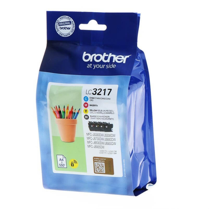 Brother Blekk Multipak LC3217VALDR Svart/Cyan/Magenta/Gul i gruppen Datautstyr / Skrivere og tilbehør / Blekk og toner / Toner / Brother hos TP E-commerce Nordic AB (C26098)