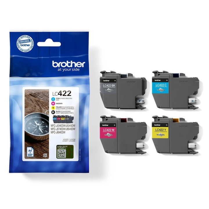 Brother Blekk LC422VAL LC-422 Multipack Svart/Cyan/Magenta/Gul i gruppen Datautstyr / Skrivere og tilbehør / Blekk og toner / Toner / Brother hos TP E-commerce Nordic AB (C26174)