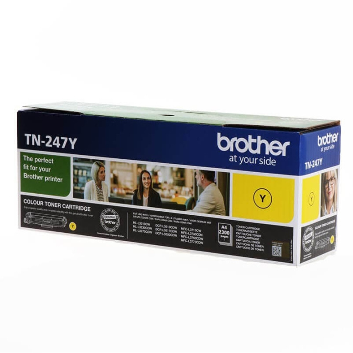 Brother Toner TN247Y Gul i gruppen Datautstyr / Skrivere og tilbehør / Blekk og toner / Toner / Brother hos TP E-commerce Nordic AB (C26215)