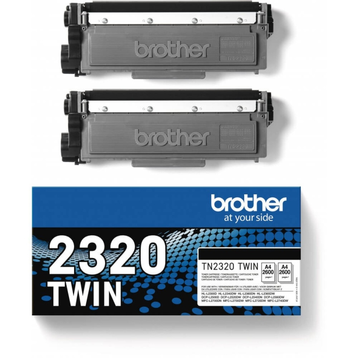 Brother Toner TN2320TWIN TN-2320 Twin-pak Svart i gruppen Datautstyr / Skrivere og tilbehør / Blekk og toner / Toner / Brother hos TP E-commerce Nordic AB (C26274)