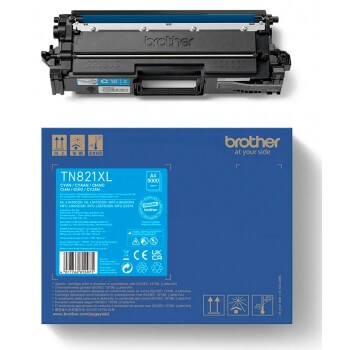 Brother Toner TN821XLC TN-821XL Cyan i gruppen Datautstyr / Skrivere og tilbehør / Blekk og toner / Toner / Brother hos TP E-commerce Nordic AB (C26282)