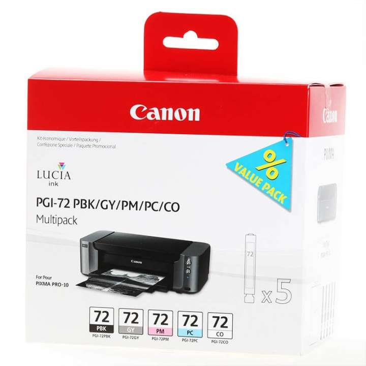 Canon Blekk 6403B007 PGI-72 PBK/GY/PM/PC/CO i gruppen Datautstyr / Skrivere og tilbehør / Blekk og toner / Toner / Canon hos TP E-commerce Nordic AB (C26304)