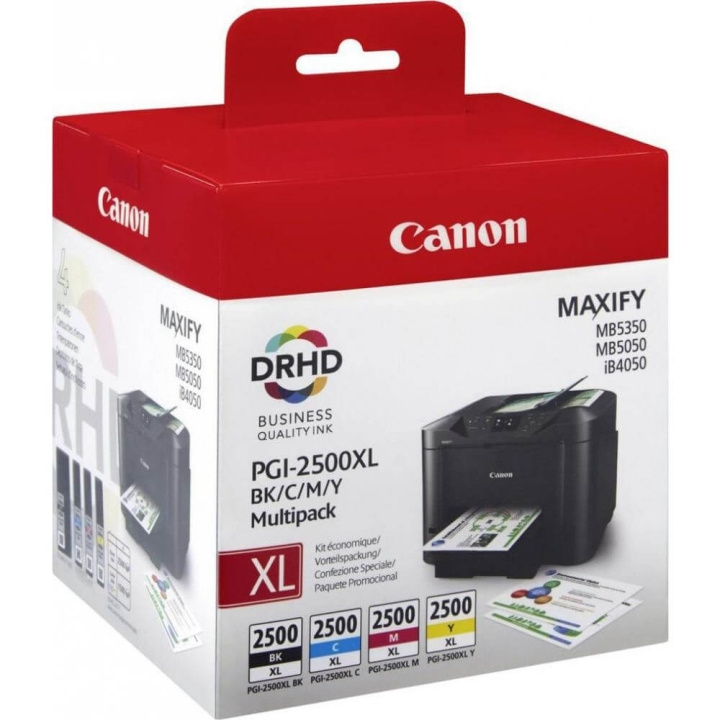 Canon Blekk Multipak 9254B004 PGI-2500XL Svart Cyan Magenta Gul i gruppen Datautstyr / Skrivere og tilbehør / Blekk og toner / Toner / Canon hos TP E-commerce Nordic AB (C26345)