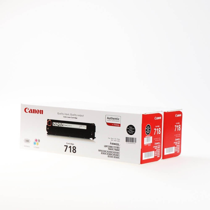 Canon Toner 2662B005 718 Svart Twin-pack i gruppen Datautstyr / Skrivere og tilbehør / Blekk og toner / Toner / Canon hos TP E-commerce Nordic AB (C26510)