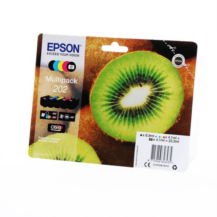 EPSON Blekk C13T02E74010 202 Multipack Kiwi i gruppen Datautstyr / Skrivere og tilbehør / Blekk og toner / Blekkpatroner / Epson hos TP E-commerce Nordic AB (C26676)