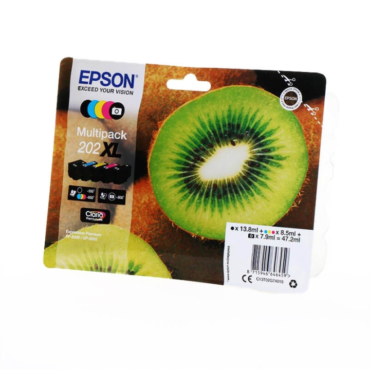 EPSON Blekk C13T02G74010 202XL Multipack Kiwi i gruppen Datautstyr / Skrivere og tilbehør / Blekk og toner / Blekkpatroner / Epson hos TP E-commerce Nordic AB (C26678)