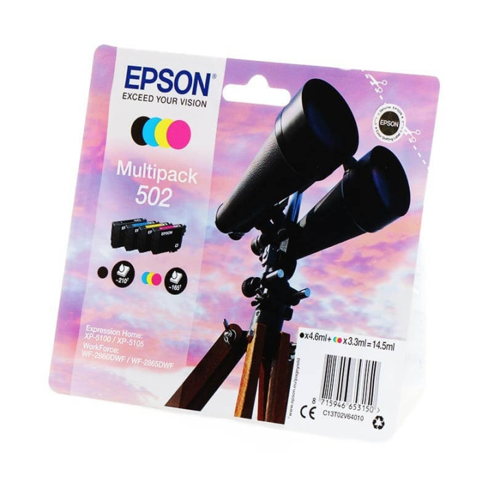 EPSON Blekk C13T02V64010 502 Multipack Binoculars i gruppen Datautstyr / Skrivere og tilbehør / Blekk og toner / Blekkpatroner / Epson hos TP E-commerce Nordic AB (C26684)