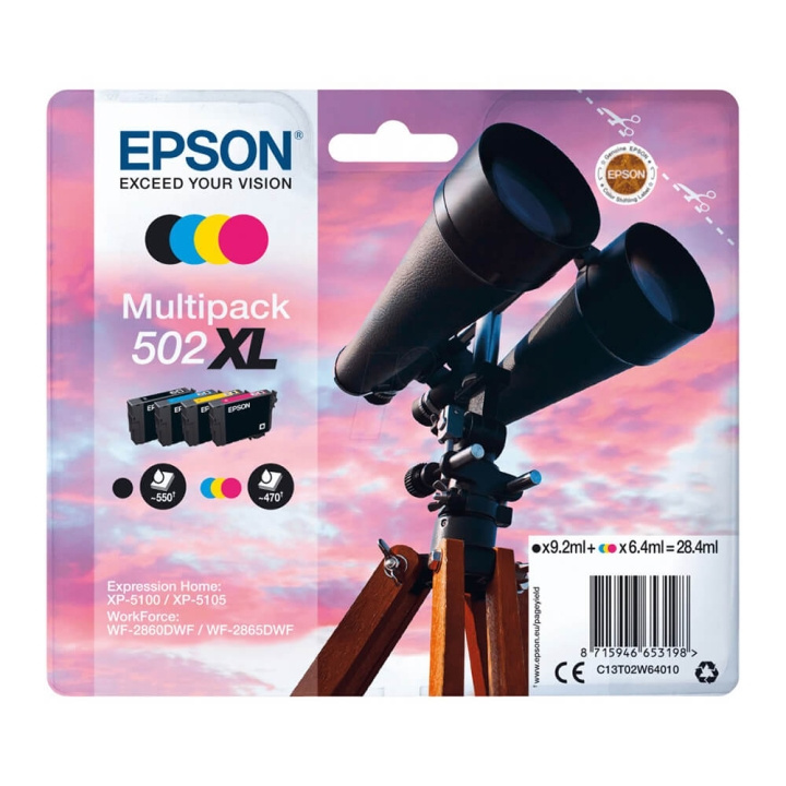 EPSON Blekk C13T02W64010 502XL Multipack Binoculars i gruppen Datautstyr / Skrivere og tilbehør / Blekk og toner / Blekkpatroner / Epson hos TP E-commerce Nordic AB (C26689)