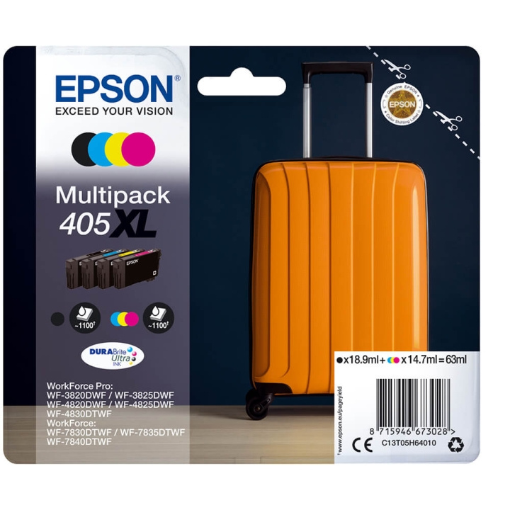 EPSON Blekk C13T05H64010 405XL Multipack Suitcase i gruppen Datautstyr / Skrivere og tilbehør / Blekk og toner / Blekkpatroner / Epson hos TP E-commerce Nordic AB (C26718)