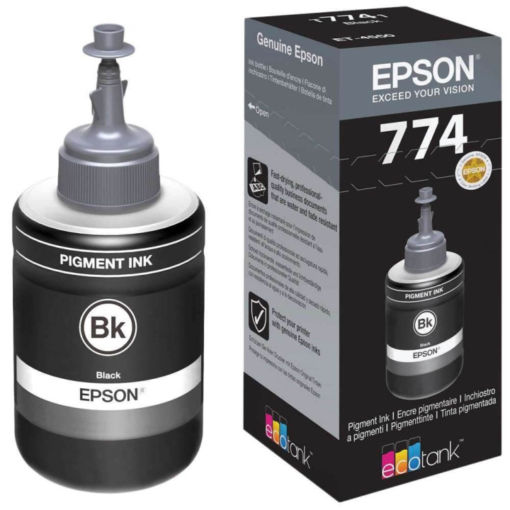 EPSON Blekk C13T774140 774 Svart Ecotank i gruppen Datautstyr / Skrivere og tilbehør / Blekk og toner / Blekkpatroner / Epson hos TP E-commerce Nordic AB (C26720)