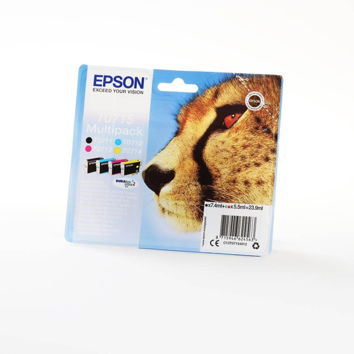 Epson Bläck C13T07154012 T0715 Multipack, Cheetah i gruppen Datautstyr / Skrivere og tilbehør / Blekk og toner / Blekkpatroner / Epson hos TP E-commerce Nordic AB (C26744)