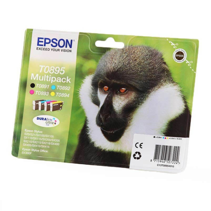 EPSON Blekk C13T08954010 T0895 Multipack Monkey i gruppen Datautstyr / Skrivere og tilbehør / Blekk og toner / Blekkpatroner / Epson hos TP E-commerce Nordic AB (C26747)