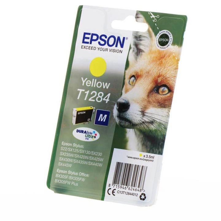 EPSON Blekk C13T12844012 T1284 Gul Fox i gruppen Datautstyr / Skrivere og tilbehør / Blekk og toner / Blekkpatroner / Epson hos TP E-commerce Nordic AB (C26751)