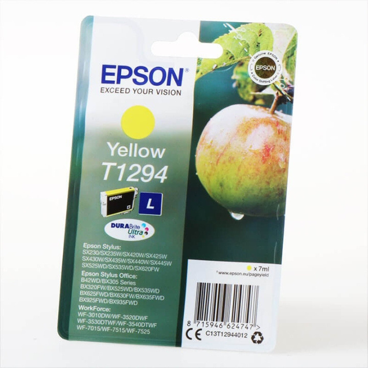 Epson Bläck C13T12944012 T1294 Gul, Äpple i gruppen Datautstyr / Skrivere og tilbehør / Blekk og toner / Blekkpatroner / Epson hos TP E-commerce Nordic AB (C26756)
