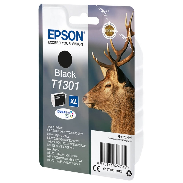 EPSON Blekk C13T13014012 T1301 Svart Stag i gruppen Datautstyr / Skrivere og tilbehør / Blekk og toner / Blekkpatroner / Epson hos TP E-commerce Nordic AB (C26758)