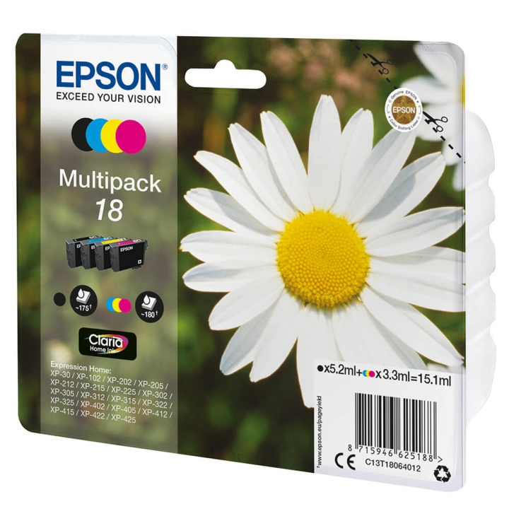 EPSON Blekk C13T18064012 18 Multipack Daisy i gruppen Datautstyr / Skrivere og tilbehør / Blekk og toner / Blekkpatroner / Epson hos TP E-commerce Nordic AB (C26777)