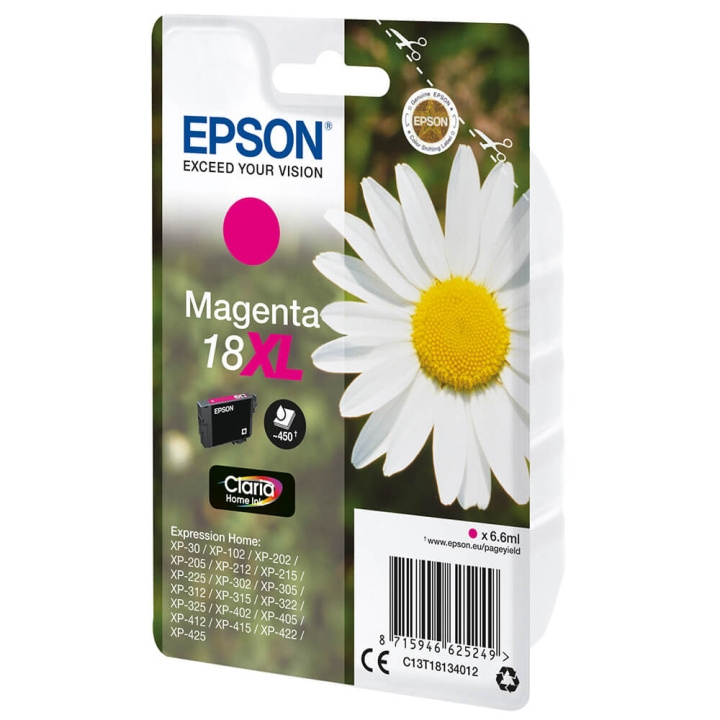 EPSON Blekk C13T18134012 18XL Magenta Daisy i gruppen Datautstyr / Skrivere og tilbehør / Blekk og toner / Blekkpatroner / Epson hos TP E-commerce Nordic AB (C26780)