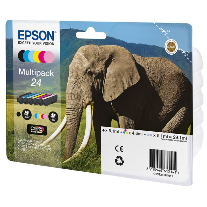 Epson Blekk C13T24284011 24 Multipack Elephant i gruppen Datautstyr / Skrivere og tilbehør / Blekk og toner / Blekkpatroner / Epson hos TP E-commerce Nordic AB (C26782)