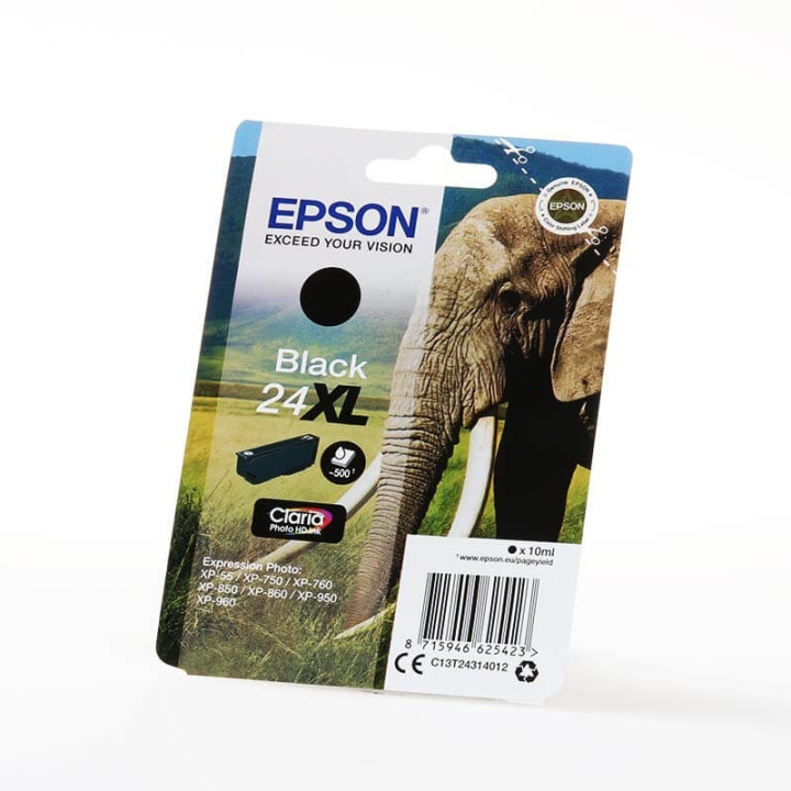 EPSON Blekk C13T24314012 24XL Svart Elephant i gruppen Datautstyr / Skrivere og tilbehør / Blekk og toner / Blekkpatroner / Epson hos TP E-commerce Nordic AB (C26783)