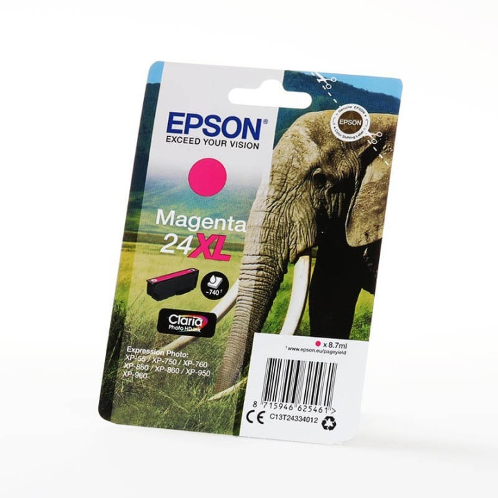 EPSON Blekk C13T24334012 24XL Magenta Elephant i gruppen Datautstyr / Skrivere og tilbehør / Blekk og toner / Blekkpatroner / Epson hos TP E-commerce Nordic AB (C26785)