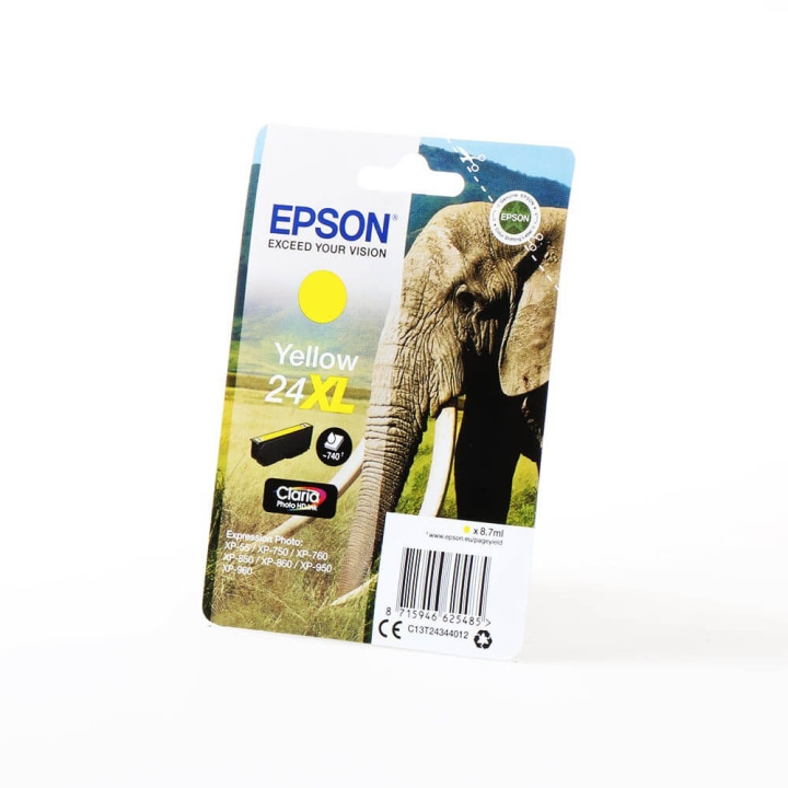 EPSON Blekk C13T24344012 24XL Gul Elephant i gruppen Datautstyr / Skrivere og tilbehør / Blekk og toner / Blekkpatroner / Epson hos TP E-commerce Nordic AB (C26786)