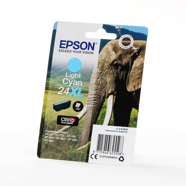 EPSON Blekk C13T24354012 24XL Lys Cyan Elephant i gruppen Datautstyr / Skrivere og tilbehør / Blekk og toner / Blekkpatroner / Epson hos TP E-commerce Nordic AB (C26787)