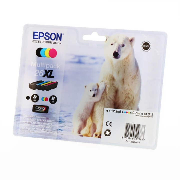 EPSON Blekk C13T26364010 26XL Multipack Polar Bear i gruppen Datautstyr / Skrivere og tilbehør / Blekk og toner / Blekkpatroner / Epson hos TP E-commerce Nordic AB (C26793)