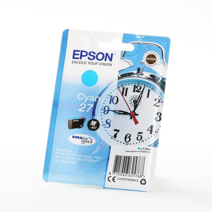 EPSON Blekk C13T27024012 27 Cyan Alarm Clock i gruppen Datautstyr / Skrivere og tilbehør / Blekk og toner / Blekkpatroner / Epson hos TP E-commerce Nordic AB (C26797)
