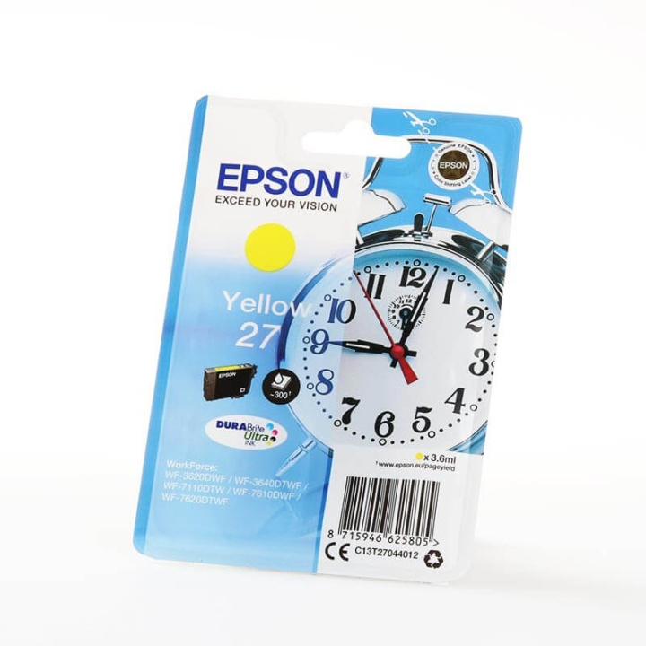 EPSON Blekk C13T27044012 27 Gul Alarm Clock i gruppen Datautstyr / Skrivere og tilbehør / Blekk og toner / Blekkpatroner / Epson hos TP E-commerce Nordic AB (C26799)