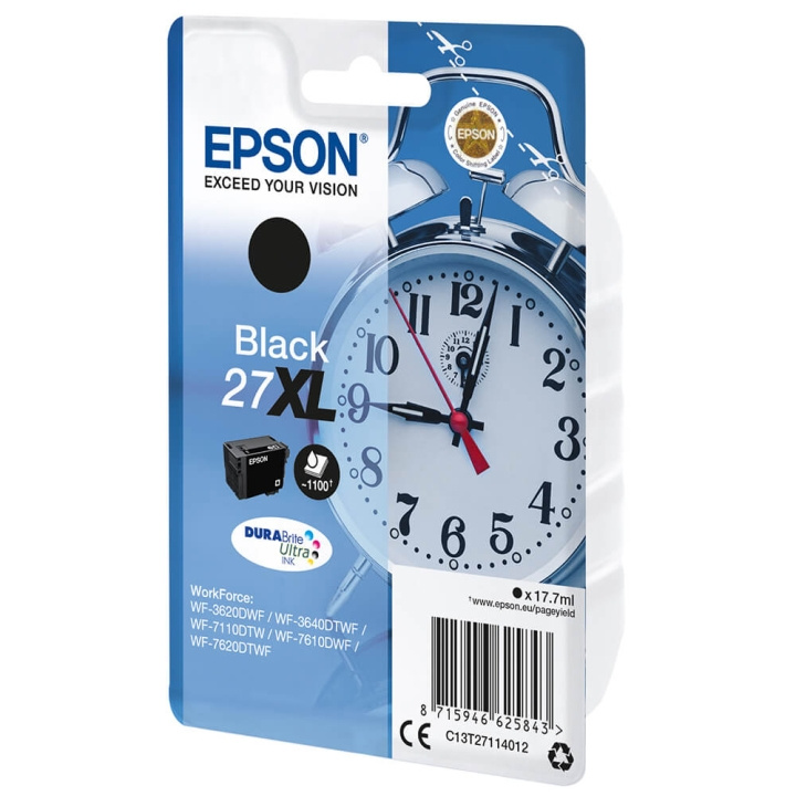 EPSON Blekk C13T27114012 27XL Svart Alarm Clock i gruppen Datautstyr / Skrivere og tilbehør / Blekk og toner / Blekkpatroner / Epson hos TP E-commerce Nordic AB (C26801)