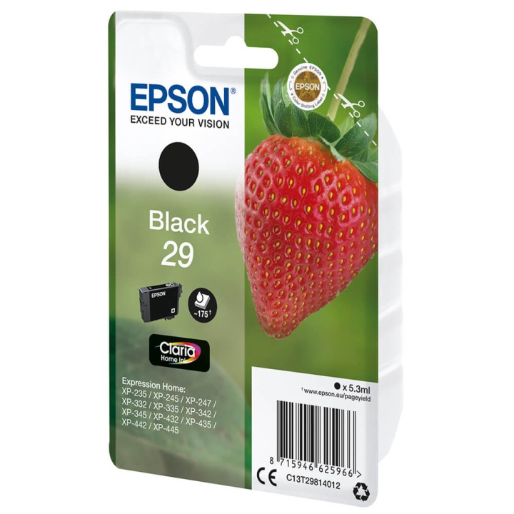 EPSON Blekk C13T29814012 29 Svart Strawberry i gruppen Datautstyr / Skrivere og tilbehør / Blekk og toner / Blekkpatroner / Epson hos TP E-commerce Nordic AB (C26807)