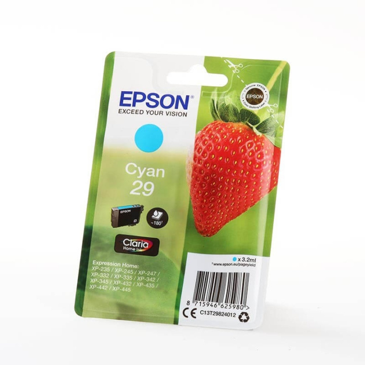 EPSON Blekk C13T29824012 29 Cyan Strawberry i gruppen Datautstyr / Skrivere og tilbehør / Blekk og toner / Blekkpatroner / Epson hos TP E-commerce Nordic AB (C26808)