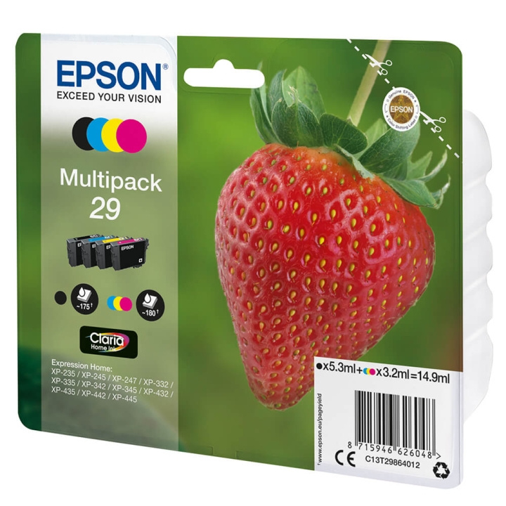 EPSON Blekk C13T29864012 29 Multipack Strawberry i gruppen Datautstyr / Skrivere og tilbehør / Blekk og toner / Blekkpatroner / Epson hos TP E-commerce Nordic AB (C26811)