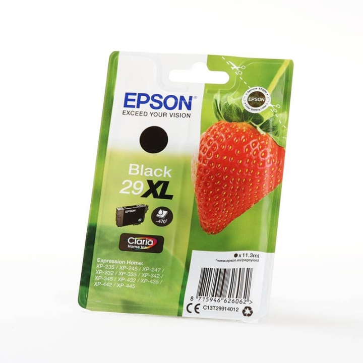 Epson Blekk C13T29914012 29XL Svart Strawberry i gruppen Datautstyr / Skrivere og tilbehør / Blekk og toner / Blekkpatroner / Epson hos TP E-commerce Nordic AB (C26812)
