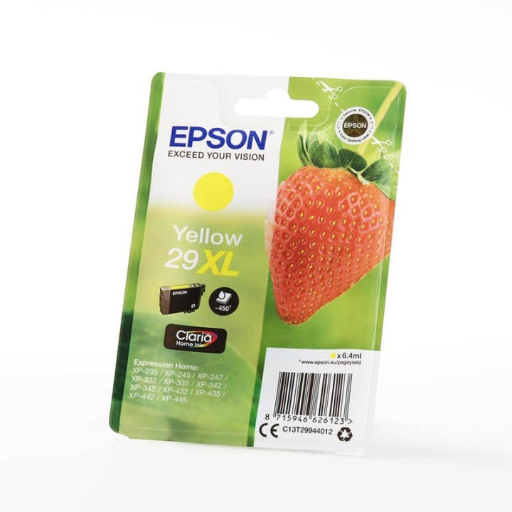 EPSON Blekk C13T29944012 29XL Gul Strawberry i gruppen Datautstyr / Skrivere og tilbehør / Blekk og toner / Blekkpatroner / Epson hos TP E-commerce Nordic AB (C26815)