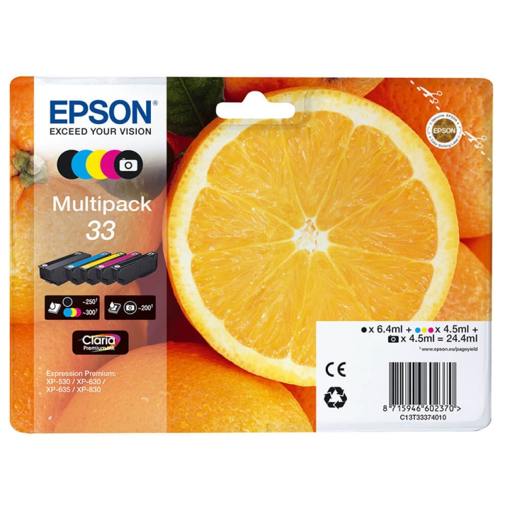 EPSON Blekk C13T33374011 33 Multipack Oranges i gruppen Datautstyr / Skrivere og tilbehør / Blekk og toner / Blekkpatroner / Epson hos TP E-commerce Nordic AB (C26818)