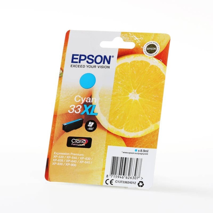 EPSON Blekk C13T33624012 33XL Cyan Oranges i gruppen Datautstyr / Skrivere og tilbehør / Blekk og toner / Blekkpatroner / Epson hos TP E-commerce Nordic AB (C26825)