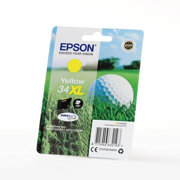 EPSON Blekk C13T34744010 34XL Gul Golf Ball i gruppen Datautstyr / Skrivere og tilbehør / Blekk og toner / Blekkpatroner / Epson hos TP E-commerce Nordic AB (C26833)